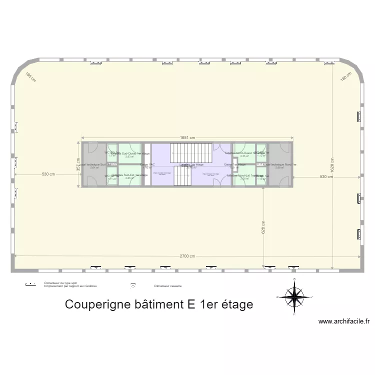 Couperigne b&acirc;t E emplacement des clim. Plan de 