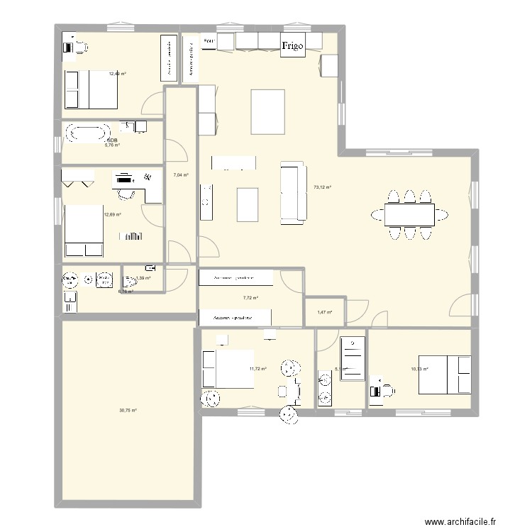 anais 1.5. Plan de 13 pièces et 187 m2