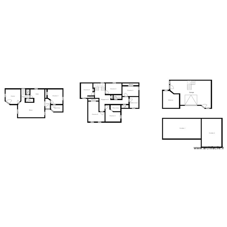 MONTCHATRE. Plan de 27 pièces et 210 m2