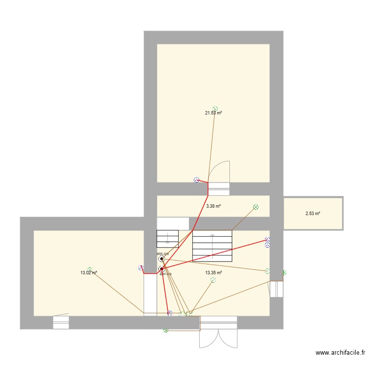 Sous Sol Prises et éclairage. Plan de 0 pièce et 0 m2