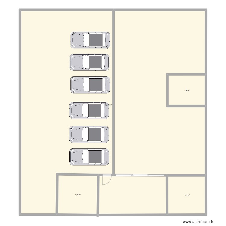 local GANY. Plan de 4 pièces et 382 m2