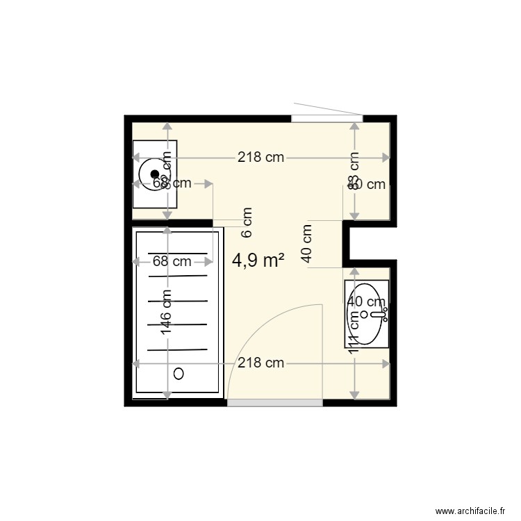 DUCHESNE J CLAUDE . Plan de 1 pièce et 5 m2