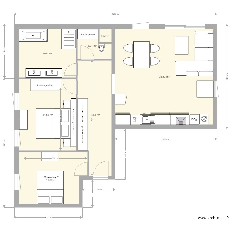 Appart Alexis. Plan de 0 pièce et 0 m2