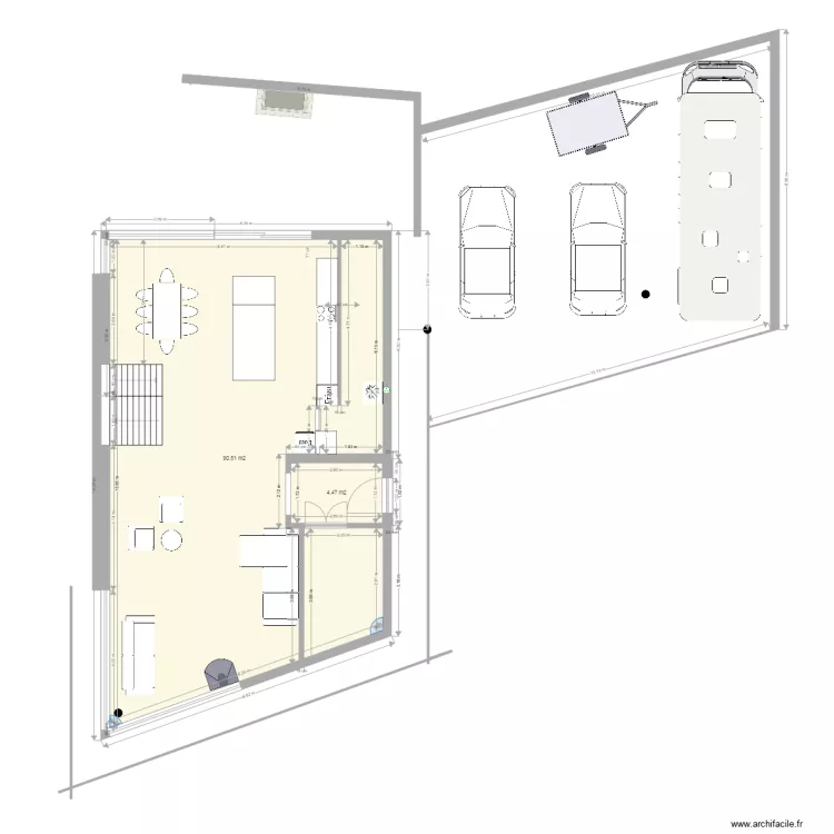 extension variante cuisine Richard. Plan de 