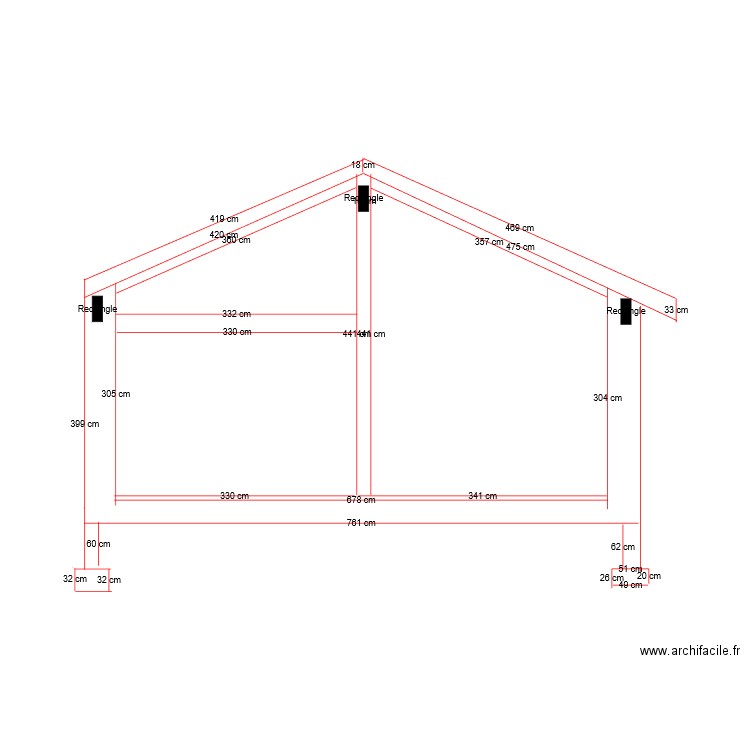 plan de coupe. Plan de 0 pièce et 0 m2