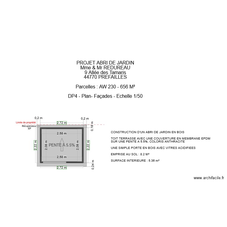 DP4 2/2 REDUREAU. Plan de 0 pièce et 0 m2