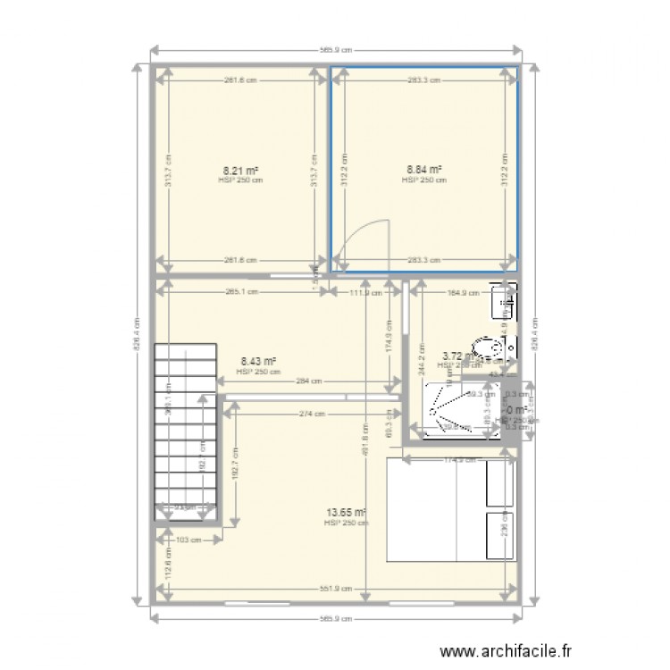 plan duplex agrandissement sdb. Plan de 0 pièce et 0 m2