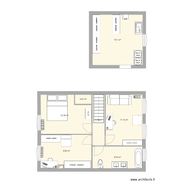 Arline 1er. Plan de 8 pièces et 58 m2