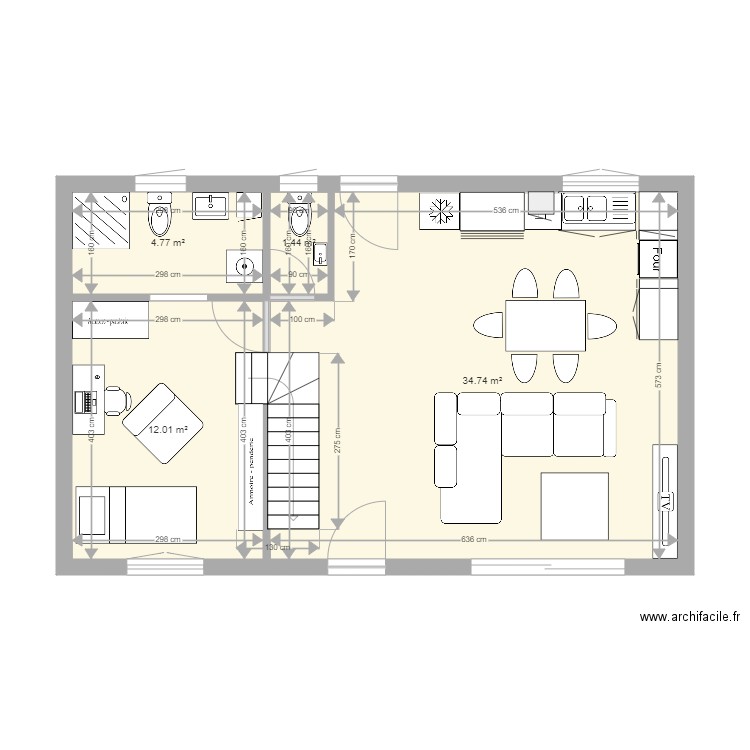 60m. Plan de 0 pièce et 0 m2