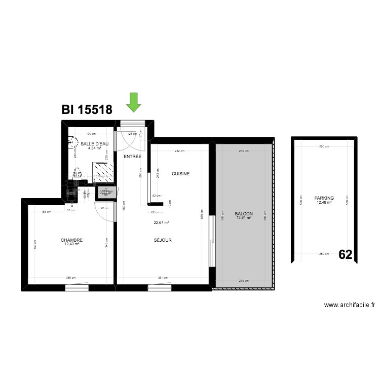 BI 15518. Plan de 0 pièce et 0 m2