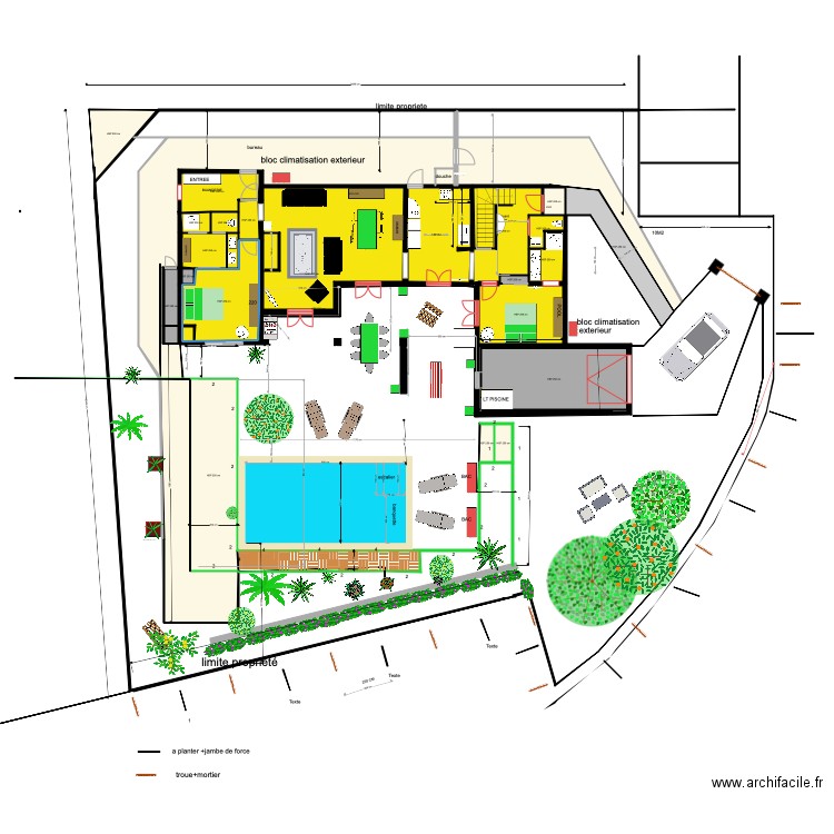 PISCINE 333444. Plan de 26 pièces et 269 m2