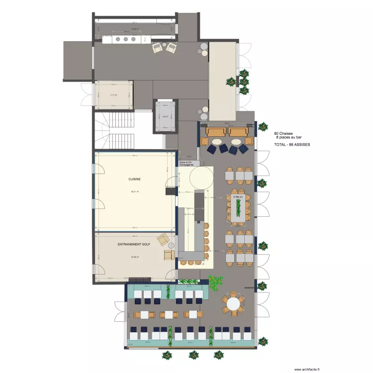 Brasserie sans terrace. Plan de Brasserie sans terrace. Plan de