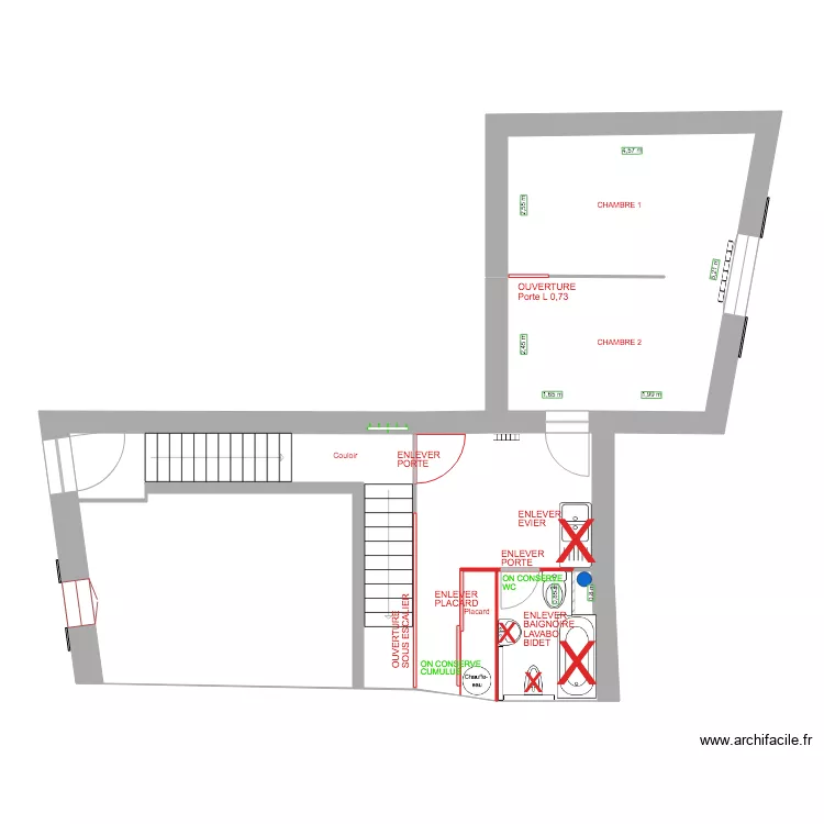 1ÉTAGE DÉMOLITION 2. Plan de 1ÉTAGE DÉMOLITION 2. Plan de