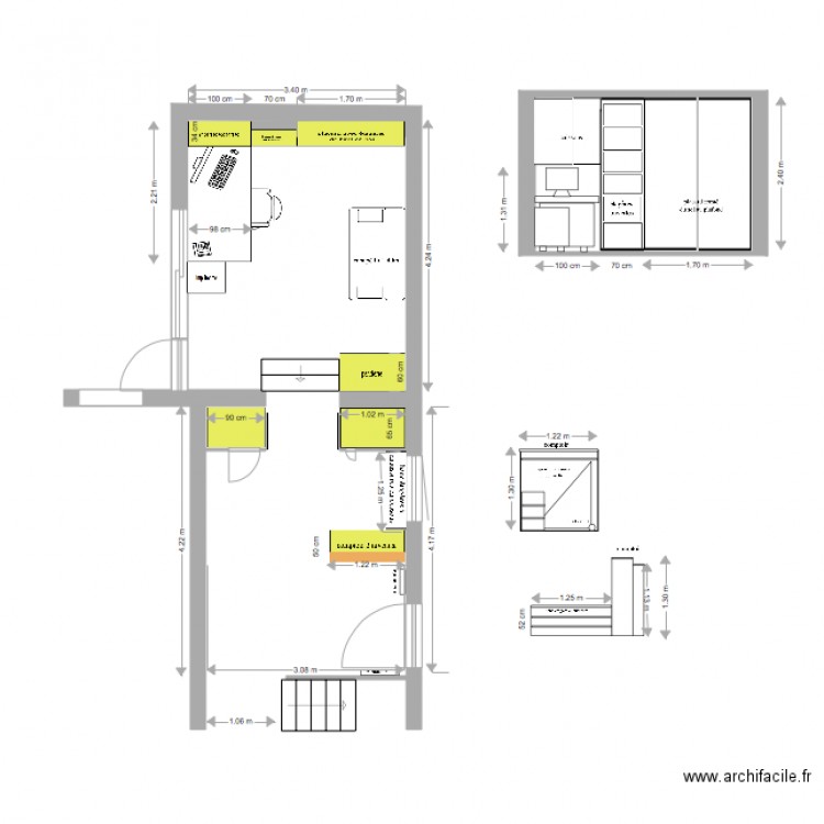 study 2. Plan de 0 pièce et 0 m2