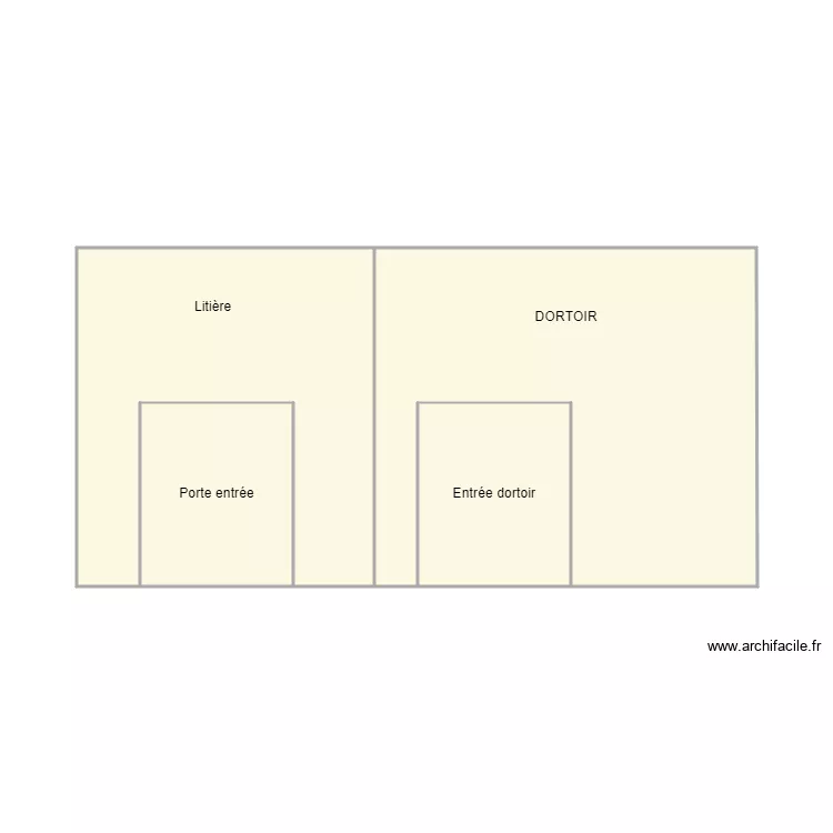 Niche Shanti de face. Plan de 