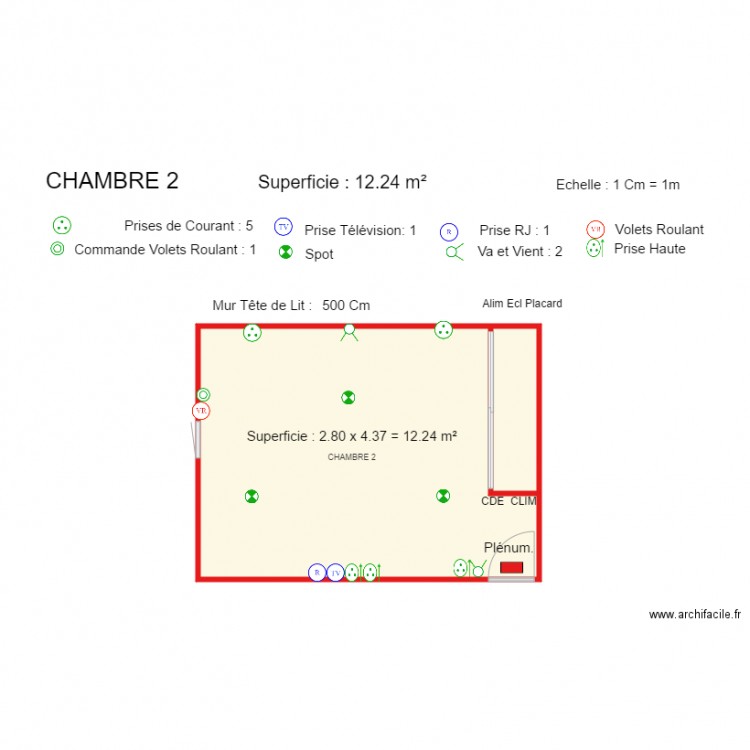 CHAMBRE 2. Plan de 0 pièce et 0 m2