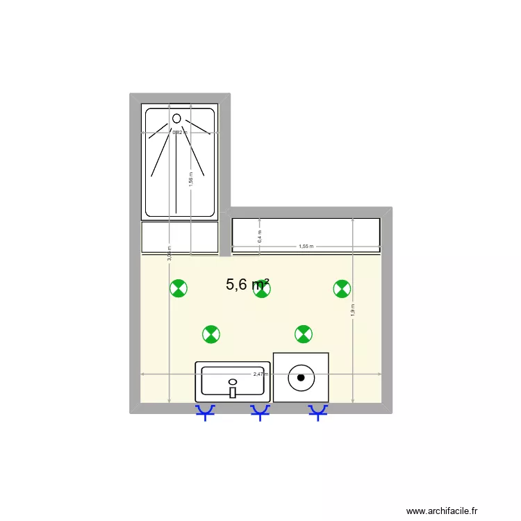 MAMY - Cattoir. Plan de 1 Pièce et 6 m²