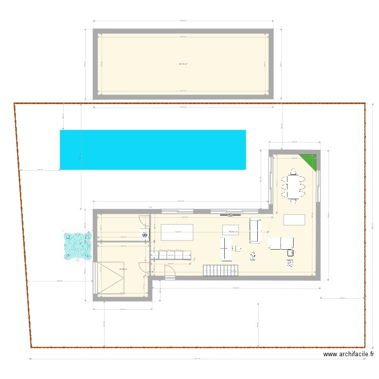 Maison Sainte Marie 2 V3. Plan de 3 pièces et 157 m2