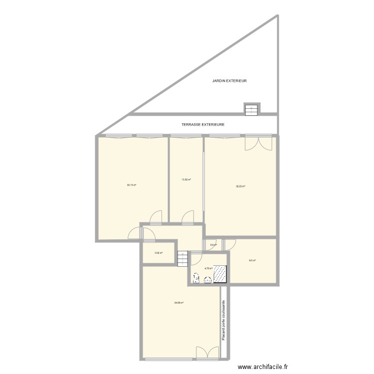 PARIS 13 EXISTANT. Plan de 0 pièce et 0 m2