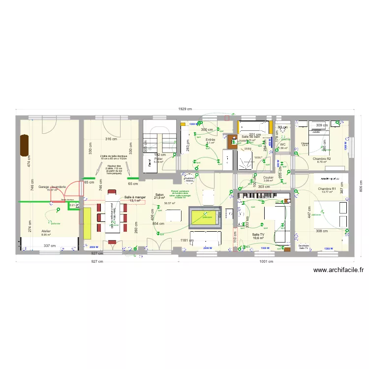 Plan cuisine. Plan de 