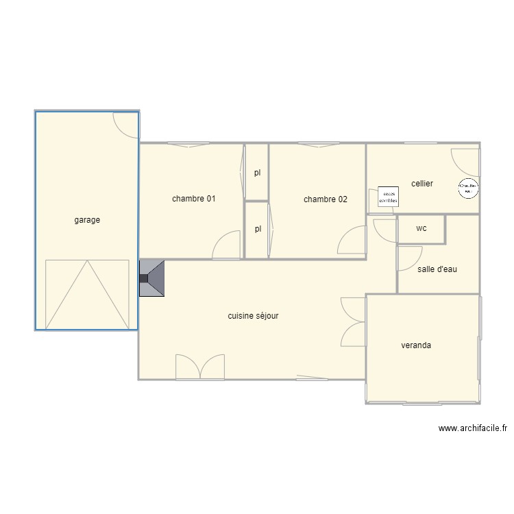 carpentier am 1161. Plan de 10 pièces et 86 m2