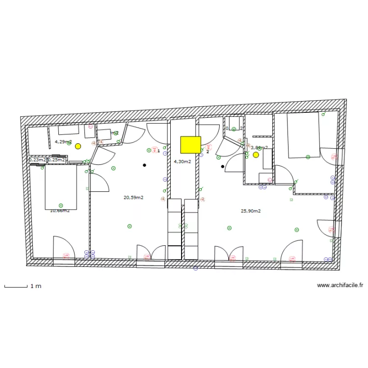 Eclairage 1 etage. Plan de 