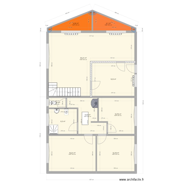 MKL09. Plan de 16 pièces et 218 m2