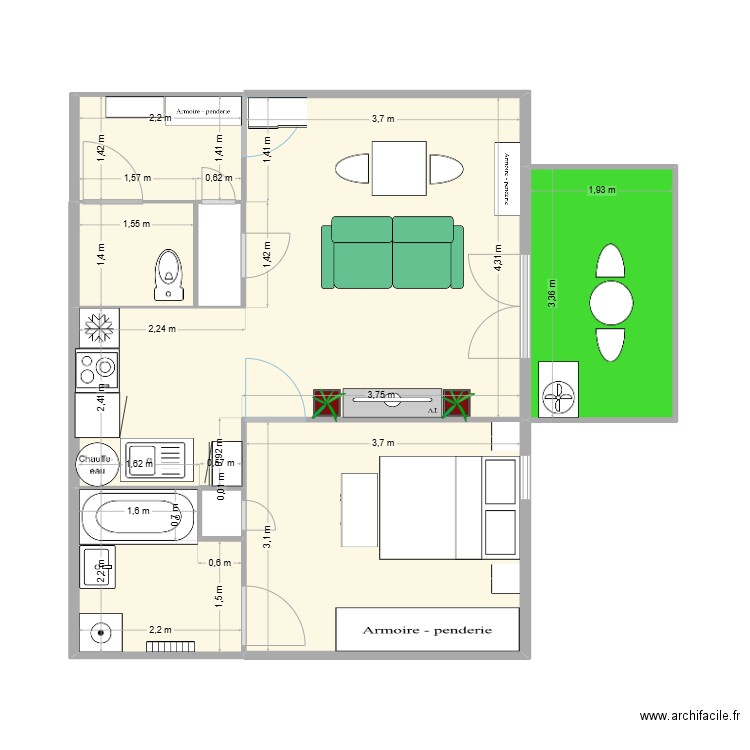 plan appartement maman. Plan de 8 pièces et 50 m2