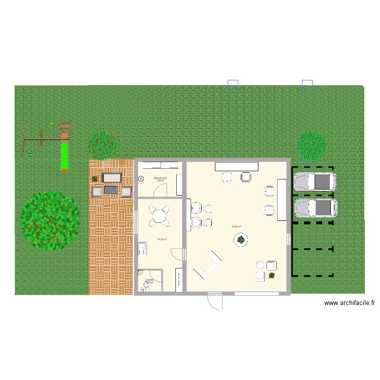 philippine 2. Plan de 4 pièces et 85 m2