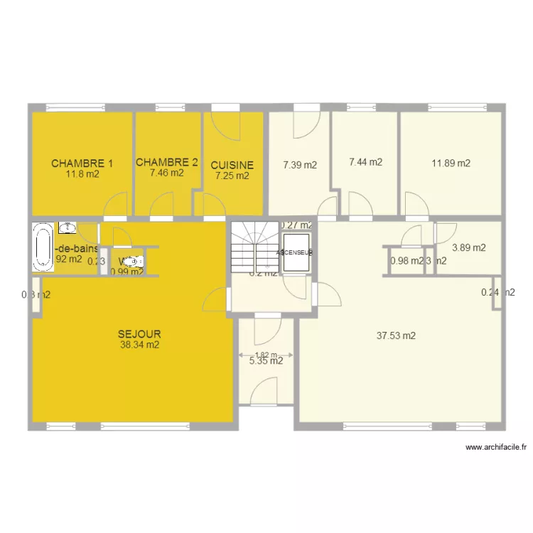 squaregille RDC. Plan de squaregille RDC. Plan de