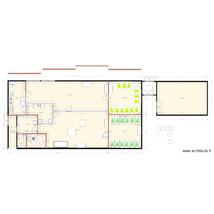 creche 14 avec bureau intérieur et entrée façade. Plan de 0 pièce et 0 m2