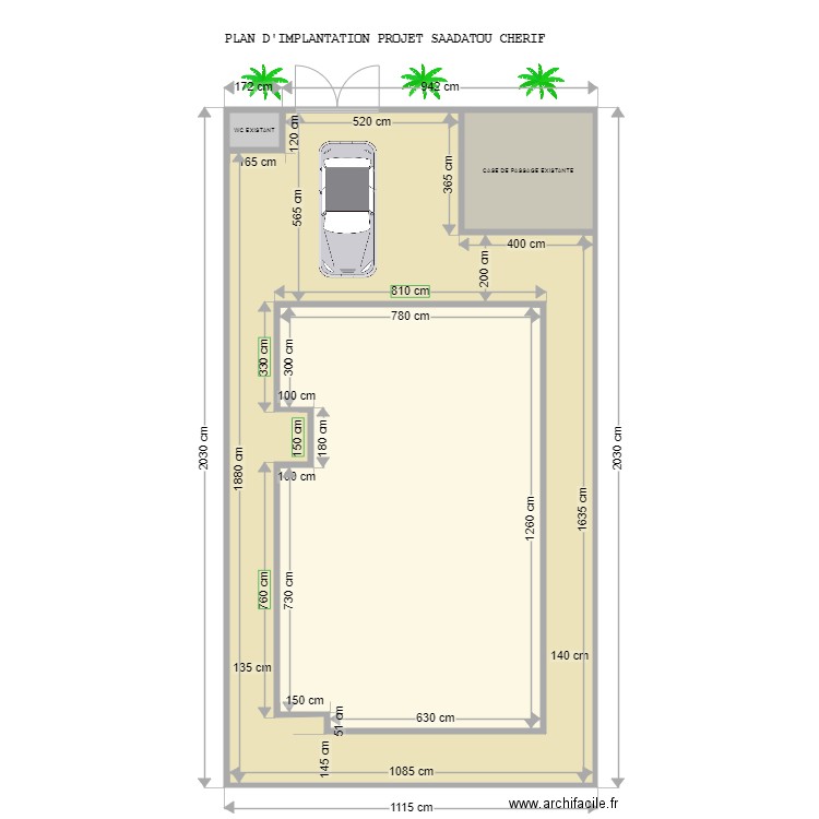 PLAN D'IMPLANTATION SAADATOU CHERIF. Plan de 4 pièces et 311 m2