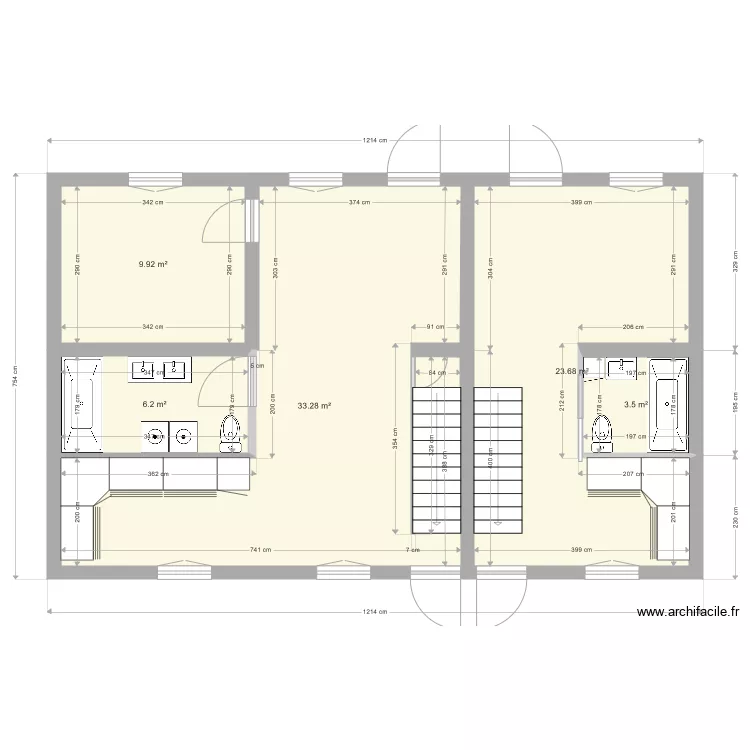 Tucquegnieux rdc modifi&eacute;. Plan de 