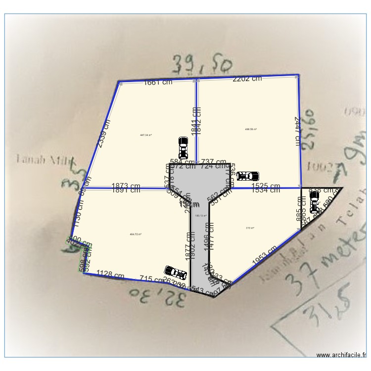 Plan division répartition chemin accès V2 test. Plan de 0 pièce et 0 m2