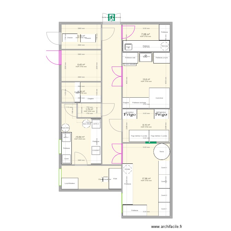 LAYOUT prod_version NM_v2_iso7. Plan de 9 pièces et 75 m2