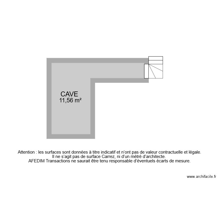 BI 7917 CAVE . Plan de 1 pièce et 12 m2