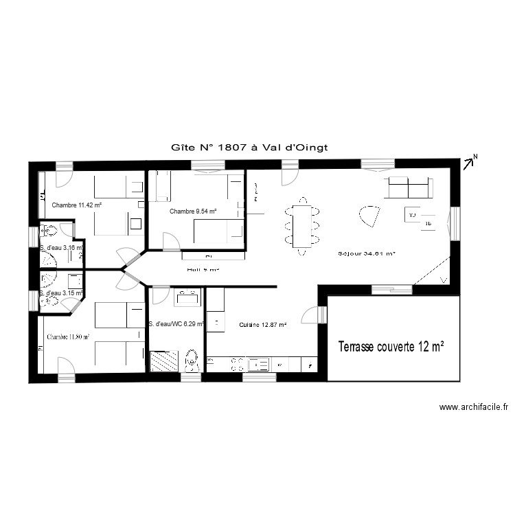 Gîte 1807. Plan de 0 pièce et 0 m2