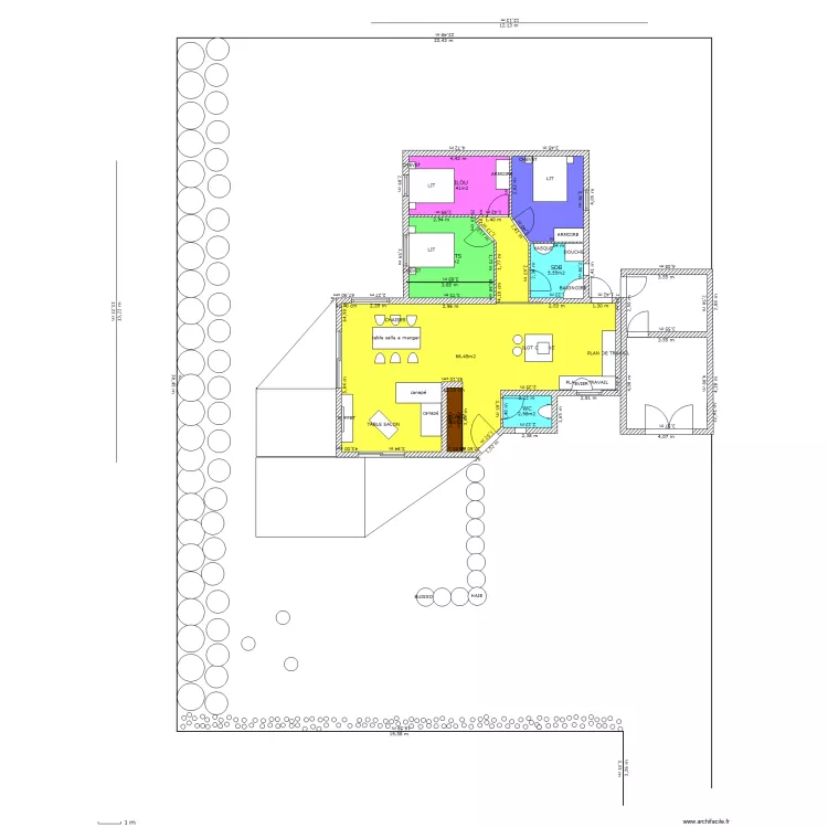 MAISON SUR TERRAIN PROJET PRINQUIAU MITOYENNE AVEC GARAGE ET TERRASSE. Plan de 