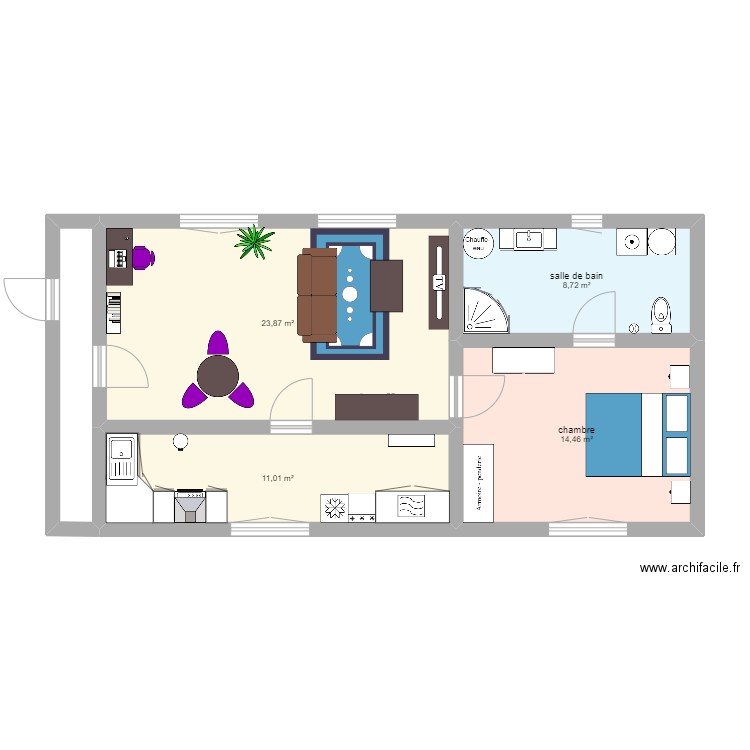Appartement Alina. Plan de 5 pièces et 62 m2