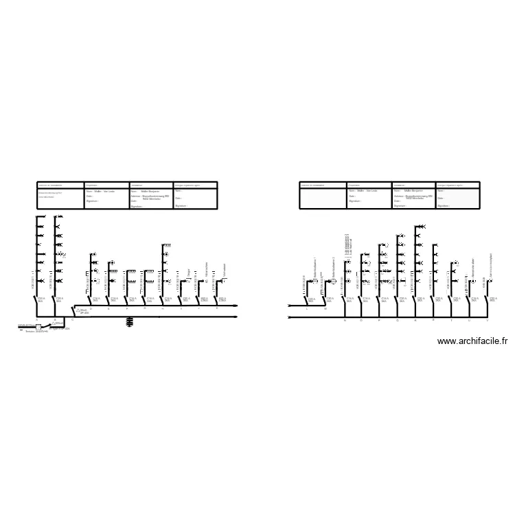 Schéma unifilaire Bench Plan 2. Plan de Schéma unifilaire Bench Plan 2. Plan de