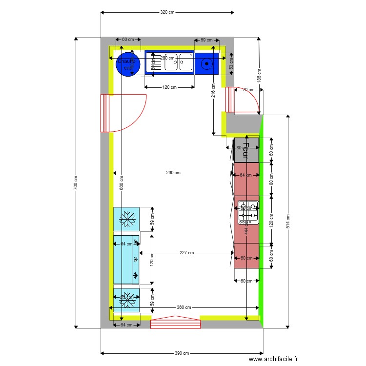 Cuisine plan. Plan de 0 pièce et 0 m2