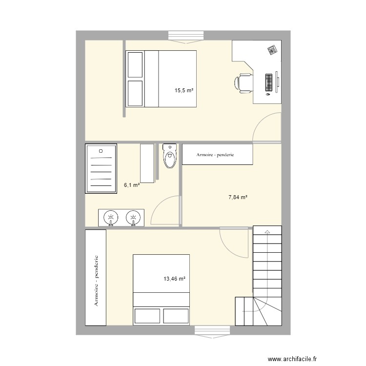 ETAGE. Plan de 0 pièce et 0 m2