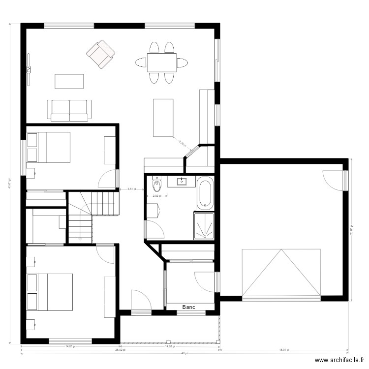 Fortin RDC et garage V2. Plan de 0 pièce et 0 m2