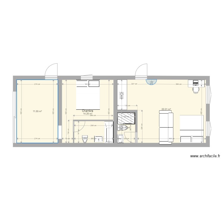 plan Modifié. Plan de 11 pièces et 136 m2