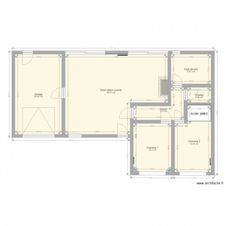 Invest voisine modifié. Plan de 0 pièce et 0 m2