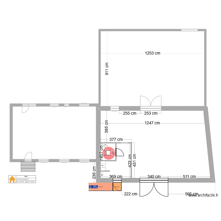 GIRONCOURT. Plan de 15 pièces et 233 m2