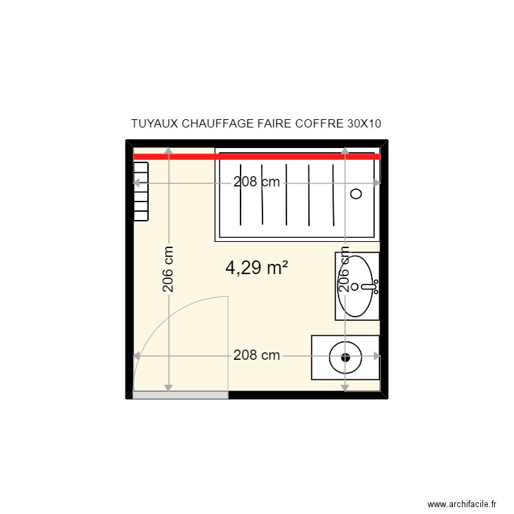 LOUCHART CHRISTELLE . Plan de 1 pièce et 4 m2