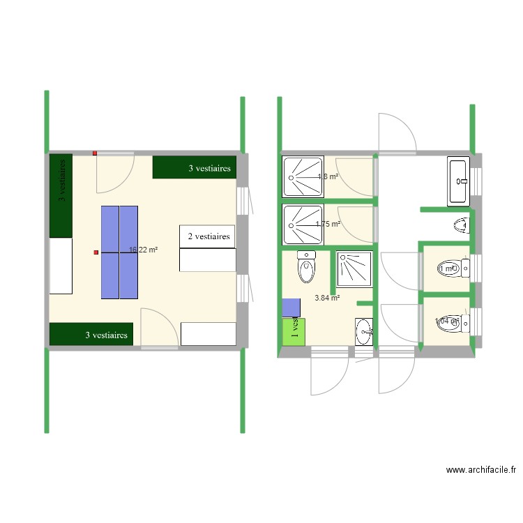 sanitaires méca. Plan de 0 pièce et 0 m2