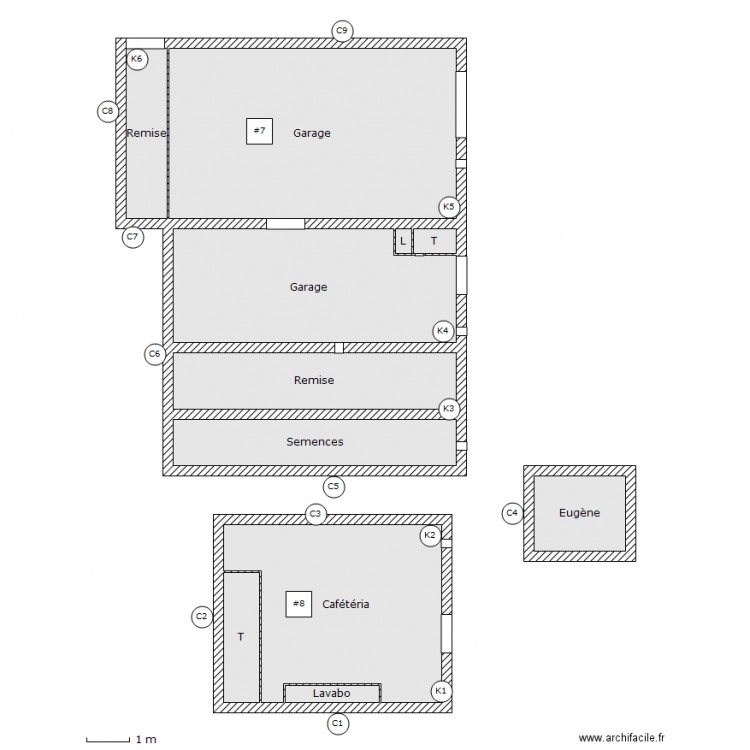 Garage et Cafétéria. Plan de 0 pièce et 0 m2