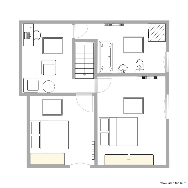 1 Etage caro travaux meublé. Plan de 0 pièce et 0 m2